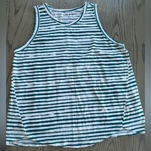 LOFT Teal and White Striped Tank